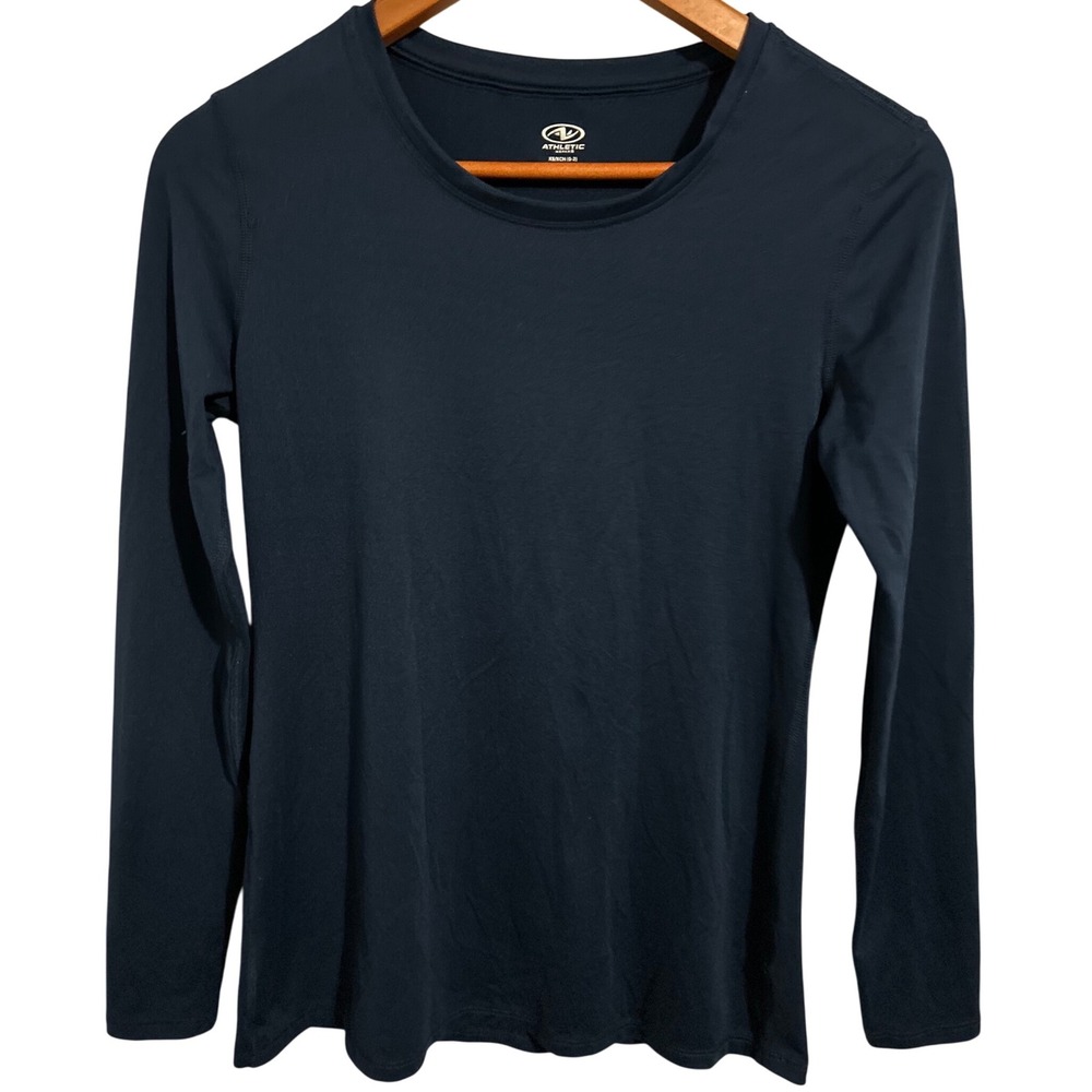 Athletic Works Navy Blue Long-Sleeved Tee Shirt Women's Size XS 0-2